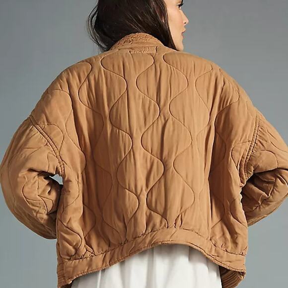 Anthropologie x Blank NYC Chai Tea Quilted Chore Fisherman Jacket S - Picture 3 of 8